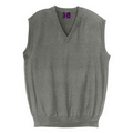 Men/Unisex V-Neck Fine Gauge Acrylic Vest - Gray